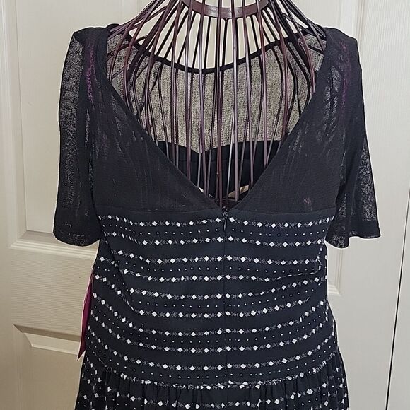 Betsy Johnson Black Knit and Sheer Dress Size 10 NWT - Picture 5 of 8